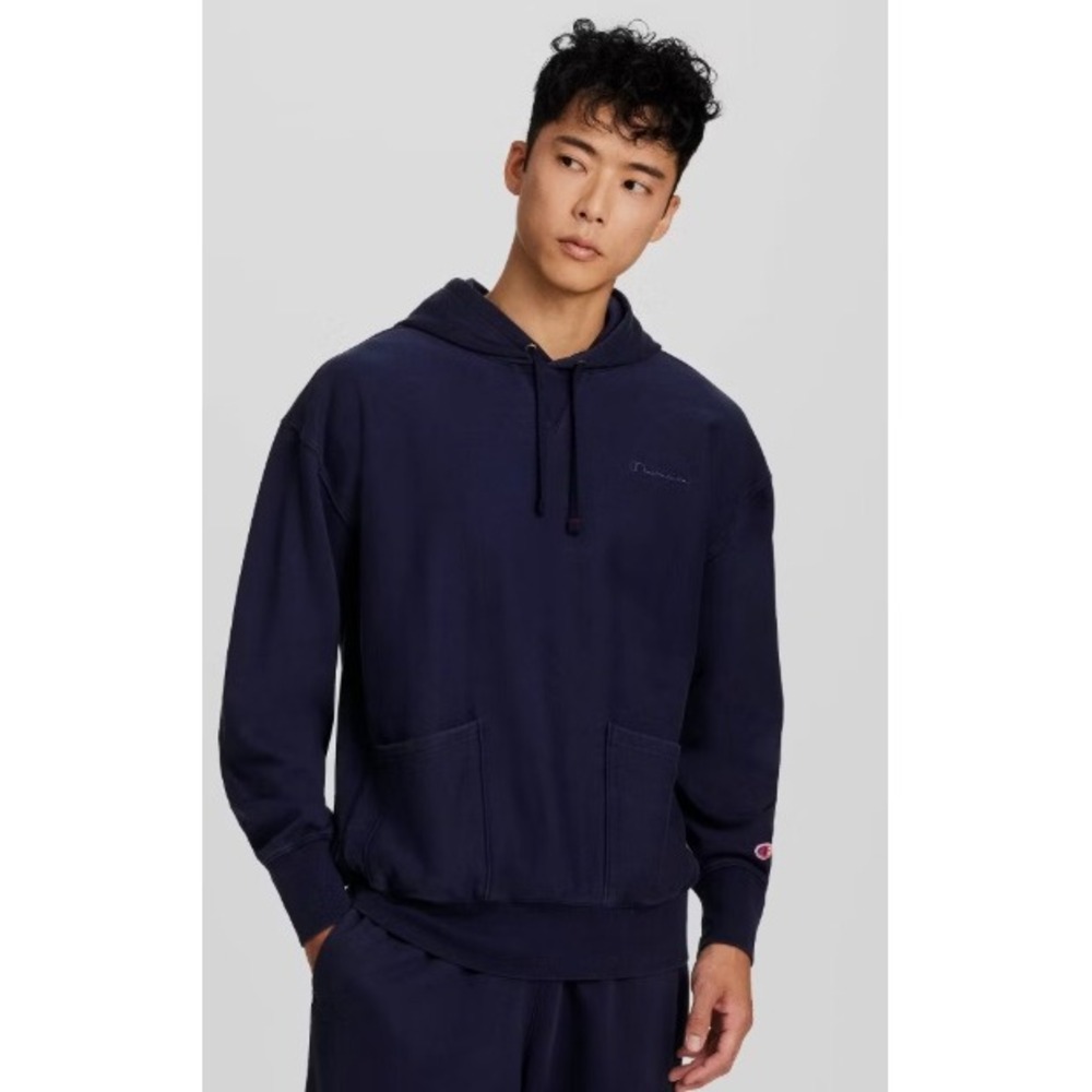 Champion Rewind Vintage Wash Pullover Hoodie Mens XL Navy NWT